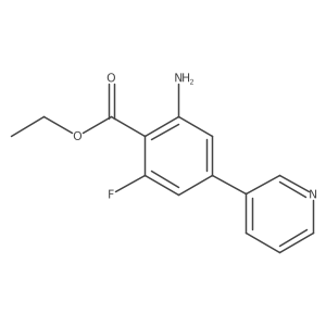 Ethyl 2-amino-6-fluoro-4-(pyridin-3-yl)benzoate结构式