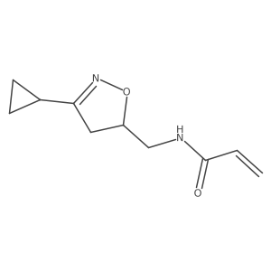 N-[(3-cyclopropyl-4,5-dihydro-1,2-oxazol-5-yl)methyl]prop-2-enamide结构式