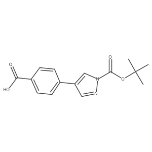 4-{1-[(tert-butoxy)carbonyl]-1H-pyrazol-4-yl}benzoic acid结构式