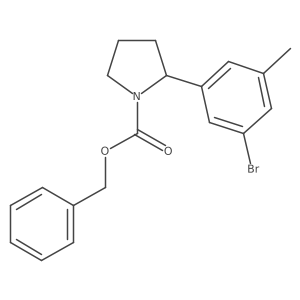 Benzyl 2-(3-bromo-5-methylphenyl)pyrrolidine-1-carboxylate结构式