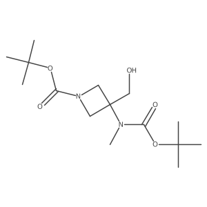 Tert-butyl 3-{[(tert-butoxy)carbonyl](methyl)amino}-3-(hydroxymethyl)azetidine-1-carboxylate结构式
