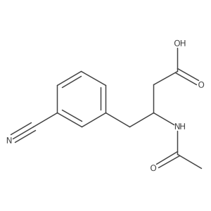 (3S)-4-(3-cyanophenyl)-3-acetamidobutanoic acid结构式