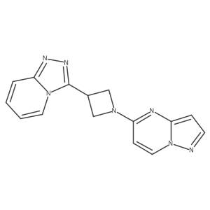 1-{Pyrazolo[1,5-a]pyrimidin-5-yl}-3-{[1,2,4]triazolo[4,3-a]pyridin-3-yl}azetidine结构式