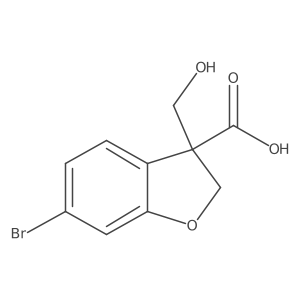 6-bromo-2,3-dihydro-3-(hydroxymethyl)-3-Benzofurancarboxylic acid Structure