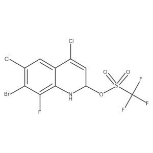 7-Bromo-4,6-dichloro-8-fluoro-1,2-dihydroquinolin-2-yl trifluoromethanesulfonate结构式