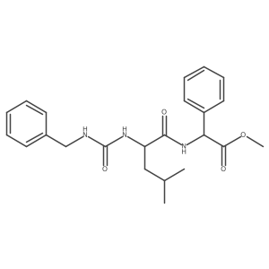 Methyl (R)-2-((S)-2-(3-benzylureido)-4-methylpentanamido)-2-phenylacetate Structure