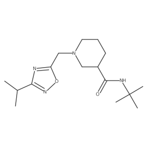 N-tert-butyl-1-{[3-(propan-2-yl)-1,2,4-oxadiazol-5-yl]methyl}piperidine-3-carboxamide Structure