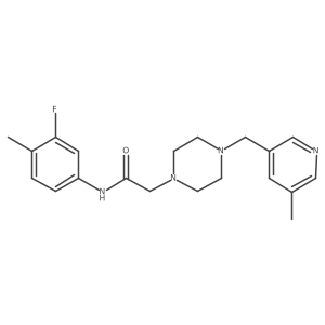 N-(3-fluoro-4-methylphenyl)-2-{4-[(5-methylpyridin-3-yl)methyl]piperazin-1-yl}acetamide Structure