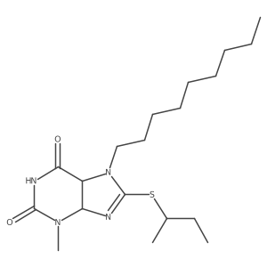 8-Butan-2-ylsulfanyl-3-methyl-7-nonyl-4,5-dihydropurine-2,6-dione Structure