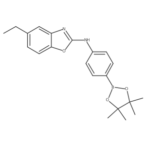 N2-[4-(4,4,5,5-tetramethyl-1,3,2-dioxaborolan-2-yl)phenyl]-5-ethyl-1,3-benzoxazol-2-amine Structure