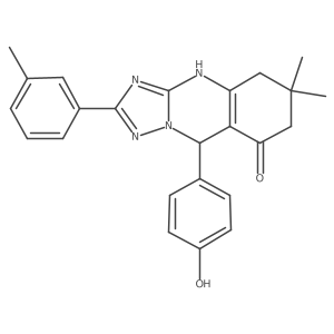 9-(4-hydroxyphenyl)-6,6-dimethyl-2-(m-tolyl)-5,6,7,9-tetrahydro-[1,2,4]triazolo[5,1-b]quinazolin-8(4H)-one Structure