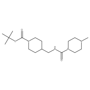 Tert-butyl 4-((4-methylpiperazine-1-carboxamido)methyl)piperidine-1-carboxylate结构式