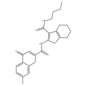 N-{3-[(2-methoxyethyl)carbamoyl]-4,5,6,7-tetrahydro-1-benzothiophen-2-yl}-7-methyl-4-oxo-4H-chromene-2-carboxamide结构式