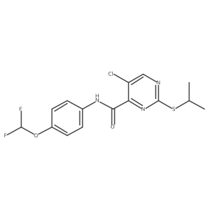 5-chloro-N-[4-(difluoromethoxy)phenyl]-2-(propan-2-ylsulfanyl)pyrimidine-4-carboxamide Structure