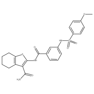2-(3-(4-Methoxyphenylsulfonamido)benzamido)-4,5,6,7-tetrahydrobenzo[b]thiophene-3-carboxamide结构式