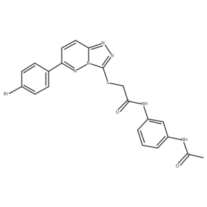 N-(3-acetamidophenyl)-2-((6-(4-bromophenyl)-[1,2,4]triazolo[4,3-b]pyridazin-3-yl)thio)acetamide结构式