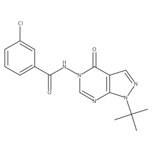 N-{1-tert-butyl-4-oxo-1H,4H,5H-pyrazolo[3,4-d]pyrimidin-5-yl}-3-chlorobenzamide Structure