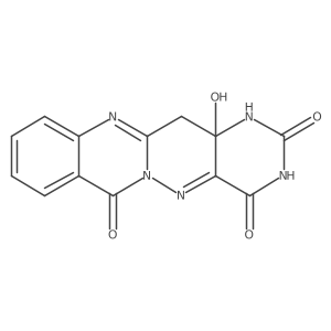 12a-Hydroxy-12,12a-dihydro-1H-1,3,5,5a,11-pentaaza-naphthacene-2,4,6-trione Structure