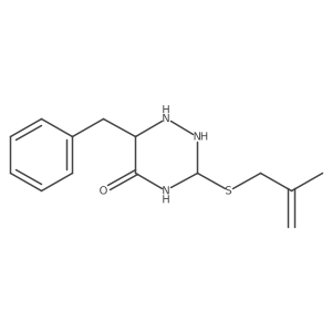 6-Benzyl-3-(2-methylprop-2-enylsulfanyl)-1,2,4-triazinan-5-one结构式