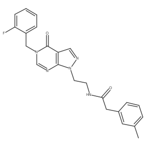 N-(2-(5-(2-fluorobenzyl)-4-oxo-4,5-dihydro-1H-pyrazolo[3,4-d]pyrimidin-1-yl)ethyl)-2-(m-tolyl)acetamide Structure