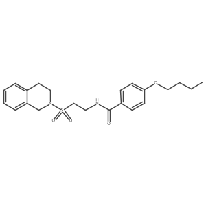 4-butoxy-N-(2-((3,4-dihydroisoquinolin-2(1H)-yl)sulfonyl)ethyl)benzamide结构式