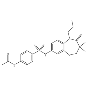 N-(4-(N-(3,3-dimethyl-4-oxo-5-propyl-2,3,4,5-tetrahydrobenzo[b][1,4]oxazepin-8-yl)sulfamoyl)phenyl)acetamide Structure