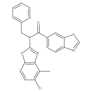 N-(5-chloro-4-methylbenzo[d]thiazol-2-yl)-N-(pyridin-2-ylmethyl)benzo[d]thiazole-6-carboxamide结构式