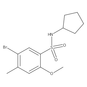 5-bromo-N-cyclopentyl-2-methoxy-4-methylbenzenesulfonamide Structure