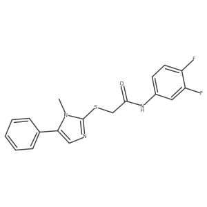 N-(3,4-difluorophenyl)-2-((1-methyl-5-phenyl-1H-imidazol-2-yl)thio)acetamide结构式