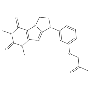 1,3-Dimethyl-8-[3-(2-oxopropoxy)phenyl]-1,3,5-trihydroimidazolidino[1,2-h]puri ne-2,4-dione结构式