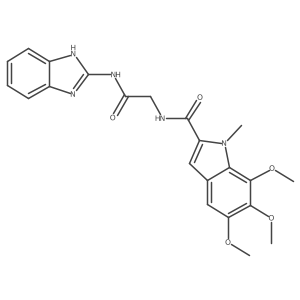 N-[2-(1,3-dihydro-2H-benzimidazol-2-ylideneamino)-2-oxoethyl]-5,6,7-trimethoxy-1-methyl-1H-indole-2-carboxamide结构式