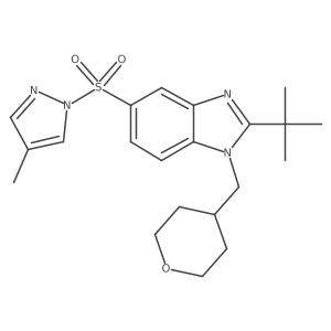 2-tert-Butyl-5-[(4-methyl-1H-pyrazol-1-yl)sulfonyl]-1-(tetrahydro-2H-pyran-4-ylmethyl)-1H-benzimidazole Structure