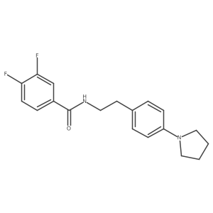 3,4-difluoro-N-(4-(pyrrolidin-1-yl)phenethyl)benzamide结构式