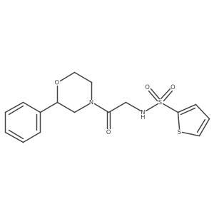 N-(2-oxo-2-(2-phenylmorpholino)ethyl)thiophene-2-sulfonamide结构式