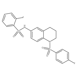 2-fluoro-N-(1-((4-fluorophenyl)sulfonyl)-1,2,3,4-tetrahydroquinolin-6-yl)benzenesulfonamide Structure