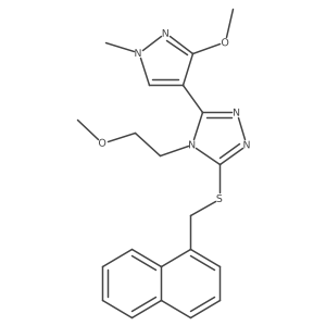 3-(3-methoxy-1-methyl-1H-pyrazol-4-yl)-4-(2-methoxyethyl)-5-((naphthalen-1-ylmethyl)thio)-4H-1,2,4-triazole Structure