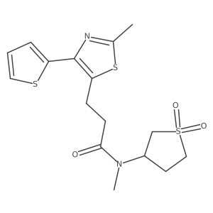 N-(1,1-dioxidotetrahydrothiophen-3-yl)-N-methyl-3-[2-methyl-4-(thiophen-2-yl)-1,3-thiazol-5-yl]propanamide Structure
