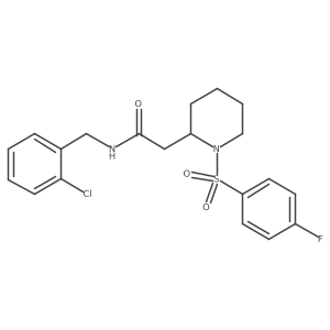 N-(2-chlorobenzyl)-2-(1-((4-fluorophenyl)sulfonyl)piperidin-2-yl)acetamide结构式