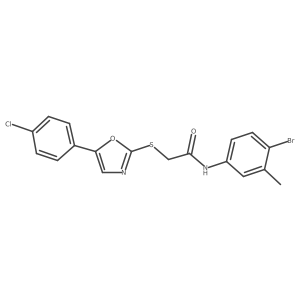 N-(4-bromo-3-methylphenyl)-2-((5-(4-chlorophenyl)oxazol-2-yl)thio)acetamide结构式