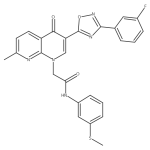 2-{3-[3-(3-fluorophenyl)-1,2,4-oxadiazol-5-yl]-7-methyl-4-oxo-1,4-dihydro-1,8-naphthyridin-1-yl}-N-[3-(methylsulfanyl)phenyl]acetamide Structure