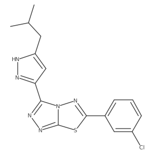 6-(3-chlorophenyl)-3-(3-isobutyl-1H-pyrazol-5-yl)[1,2,4]triazolo[3,4-b][1,3,4]thiadiazole Structure