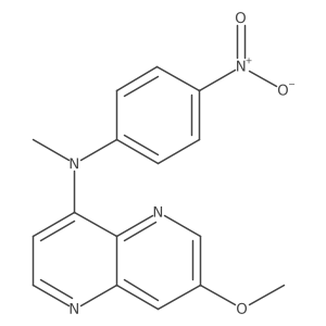 7-methoxy-N-methyl-N-(4-nitrophenyl)-1,5-naphthyridin-4-amine结构式