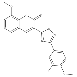 3-[3-(3-fluoro-4-methoxyphenyl)-1,2,4-oxadiazol-5-yl]-8-methoxy-2H-chromen-2-one结构式