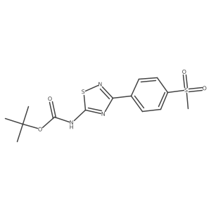Tert-butyl 3-(4-(methylsulfonyl)phenyl)-1,2,4-thiadiazol-5-ylcarbamate结构式