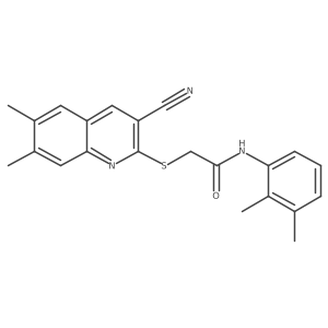 2-[(3-Cyano-6,7-dimethyl-2-quinolinyl)thio]-N-(2,3-dimethylphenyl)acetamide结构式