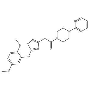 COc1ccc(OC)c(Nc2nc(CC(=O)N3CCN(c4ncccn4)CC3)cs2)c1结构式