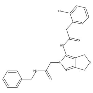 O=C(Cn1nc2c(c1NC(=O)Cc1ccccc1Cl)CSC2)NCc1ccccc1结构式