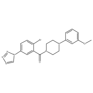[2-bromo-5-(1H-tetrazol-1-yl)phenyl][4-(3-methoxyphenyl)piperazin-1-yl]methanone结构式
