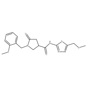 1-(2-methoxybenzyl)-N-[(2E)-5-(methoxymethyl)-1,3,4-thiadiazol-2(3H)-ylidene]-5-oxopyrrolidine-3-carboxamide结构式