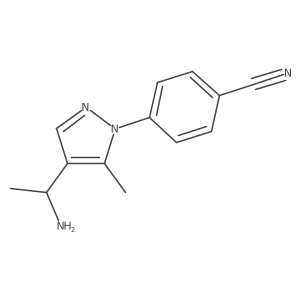 4-[4-(1-aminoethyl)-5-methyl-1H-pyrazol-1-yl]benzonitrile结构式